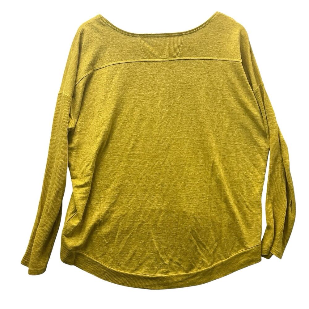 Eileen Fisher Linen Top Womens Size M Medium Knit Sweater Organic Linen Yellow